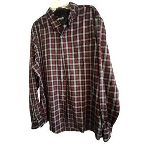 CHAPS Ralph Lauren 2XL TTG Mens Long Sleeve Red Black and White Checkered Shirt
